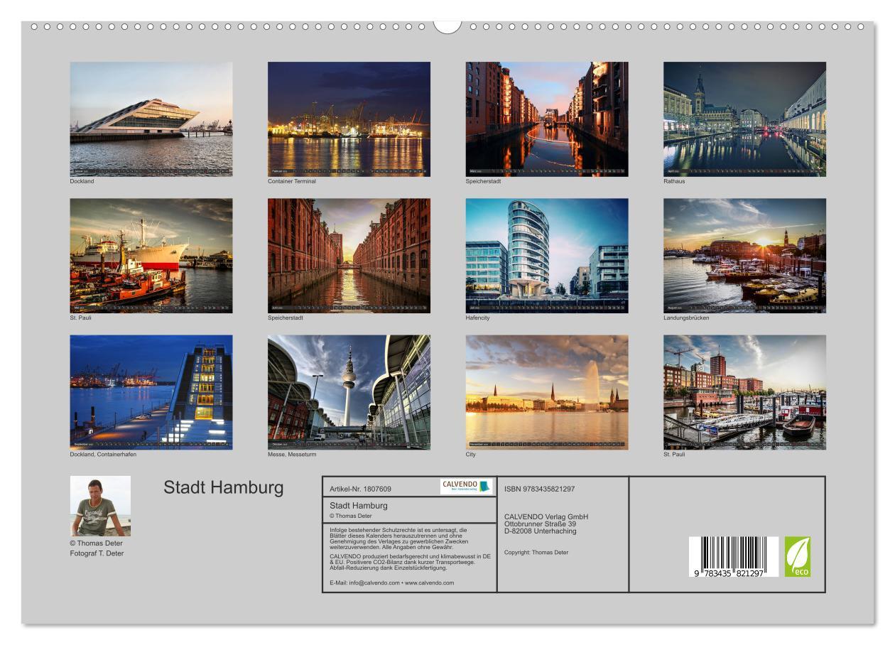 Bild: 9783435821297 | Stadt Hamburg (hochwertiger Premium Wandkalender 2025 DIN A2 quer),...