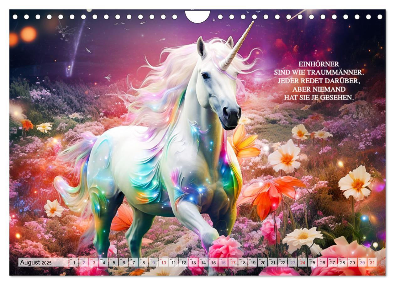 Bild: 9783383845666 | Einhorn und coole Sprüche (Wandkalender 2025 DIN A4 quer), CALVENDO...