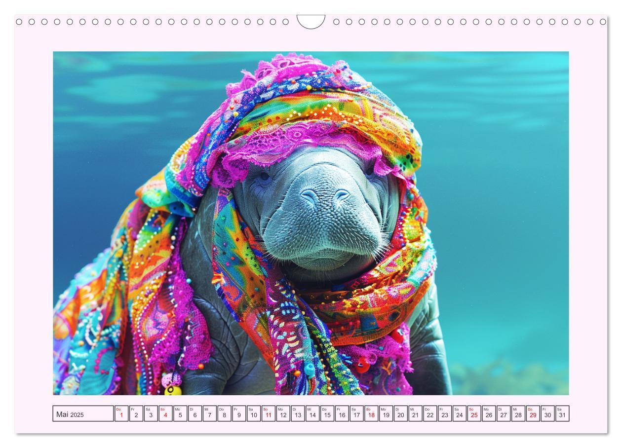 Bild: 9783435468966 | Modische Manatees. Charmante Seekühe mit Stil (Wandkalender 2025...