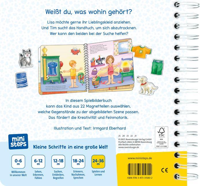 Bild: 9783473315802 | Was gehört wohin? | Mein großes Spielbuch mit 22 Magnetteilen | Buch