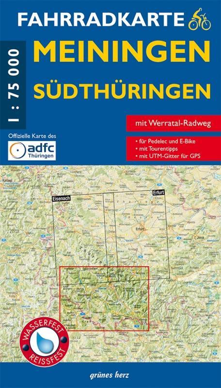 Cover: 9783866360839 | Meiningen Südthüringen Fahrradkarte 1 : 75 000 | Lutz Gebhardt | 2018