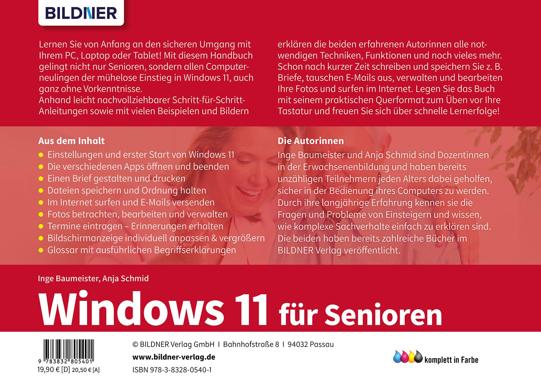 Rückseite: 9783832805401 | Windows 11 für Senioren | Inge Baumeister (u. a.) | Taschenbuch | 2023