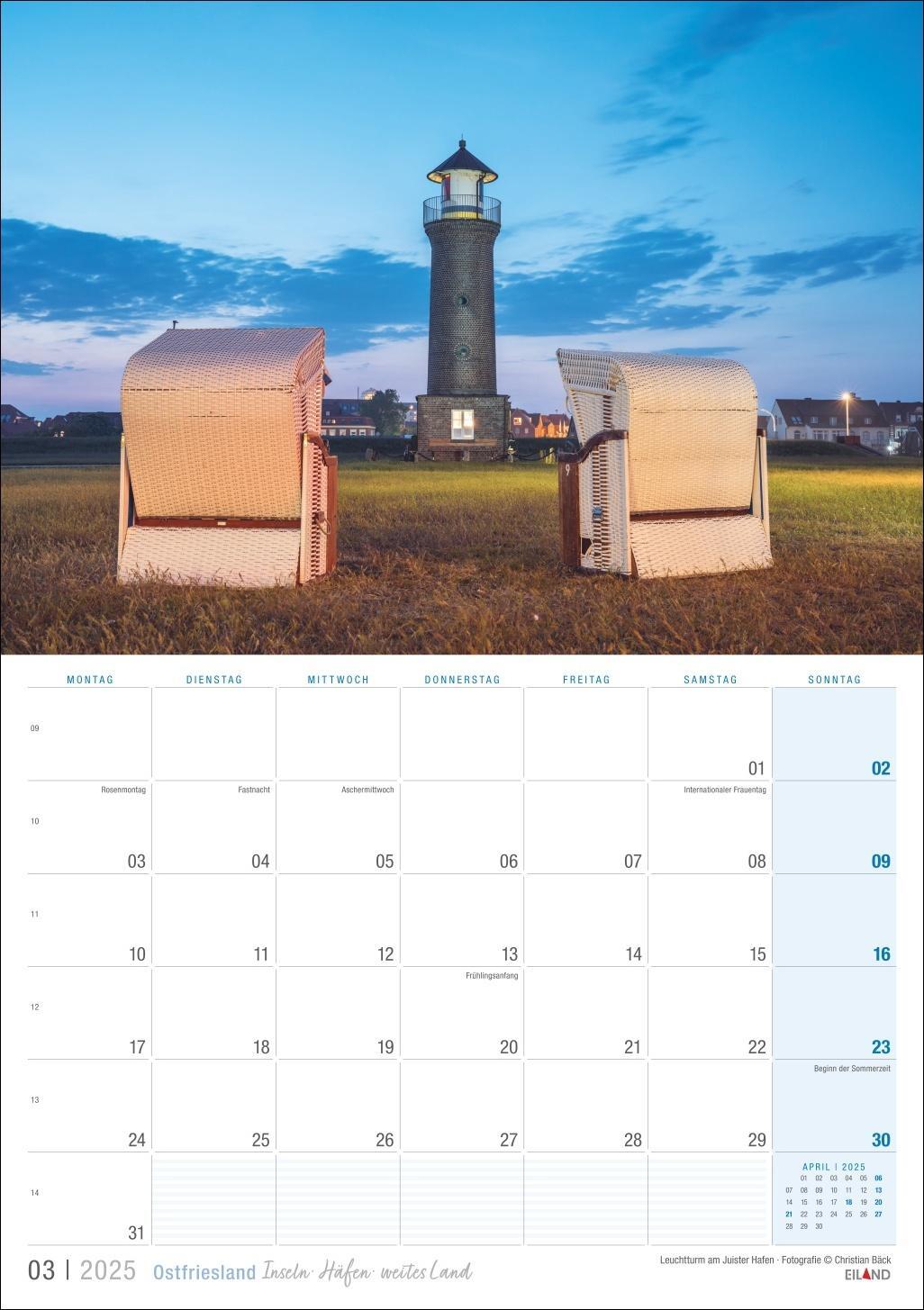 Bild: 9783964023469 | Ostfriesland Kalender 2025 - Inseln · Häfen · weites Land | Eiland