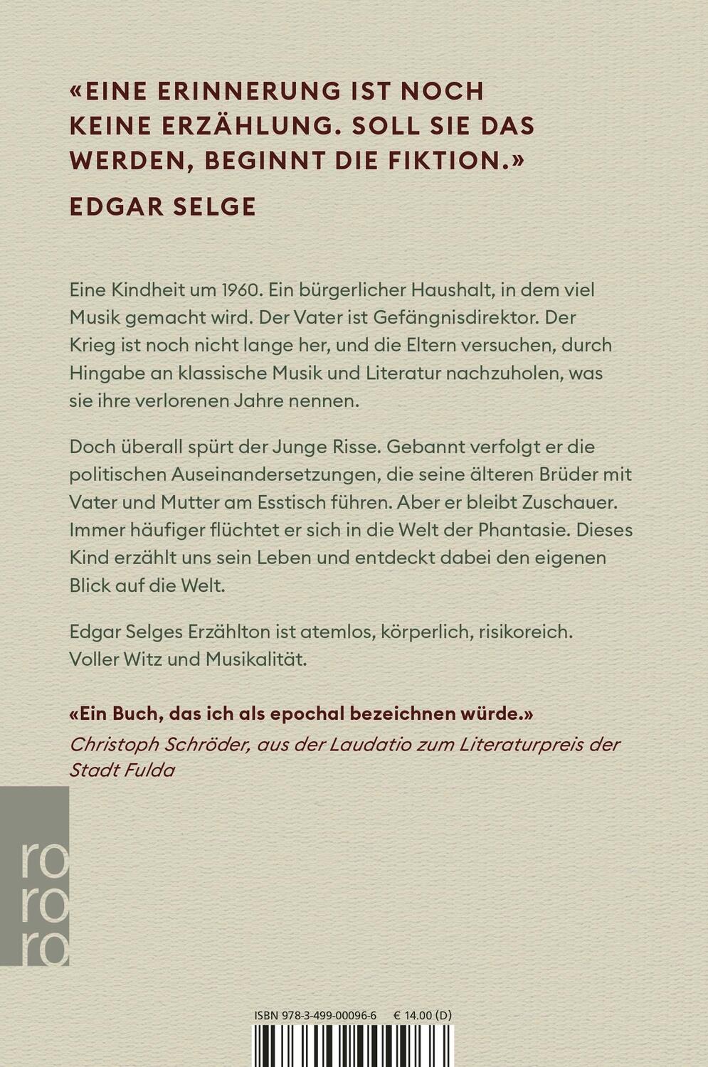 Rückseite: 9783499000966 | Hast du uns endlich gefunden | Edgar Selge | Taschenbuch | 304 S.