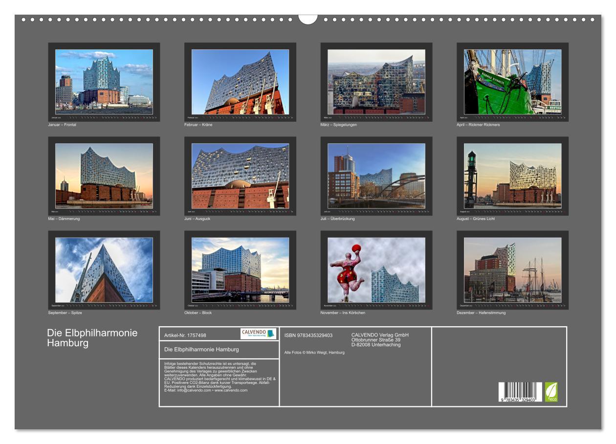 Bild: 9783435329403 | Die Elbphilharmonie Hamburg (Wandkalender 2025 DIN A2 quer),...