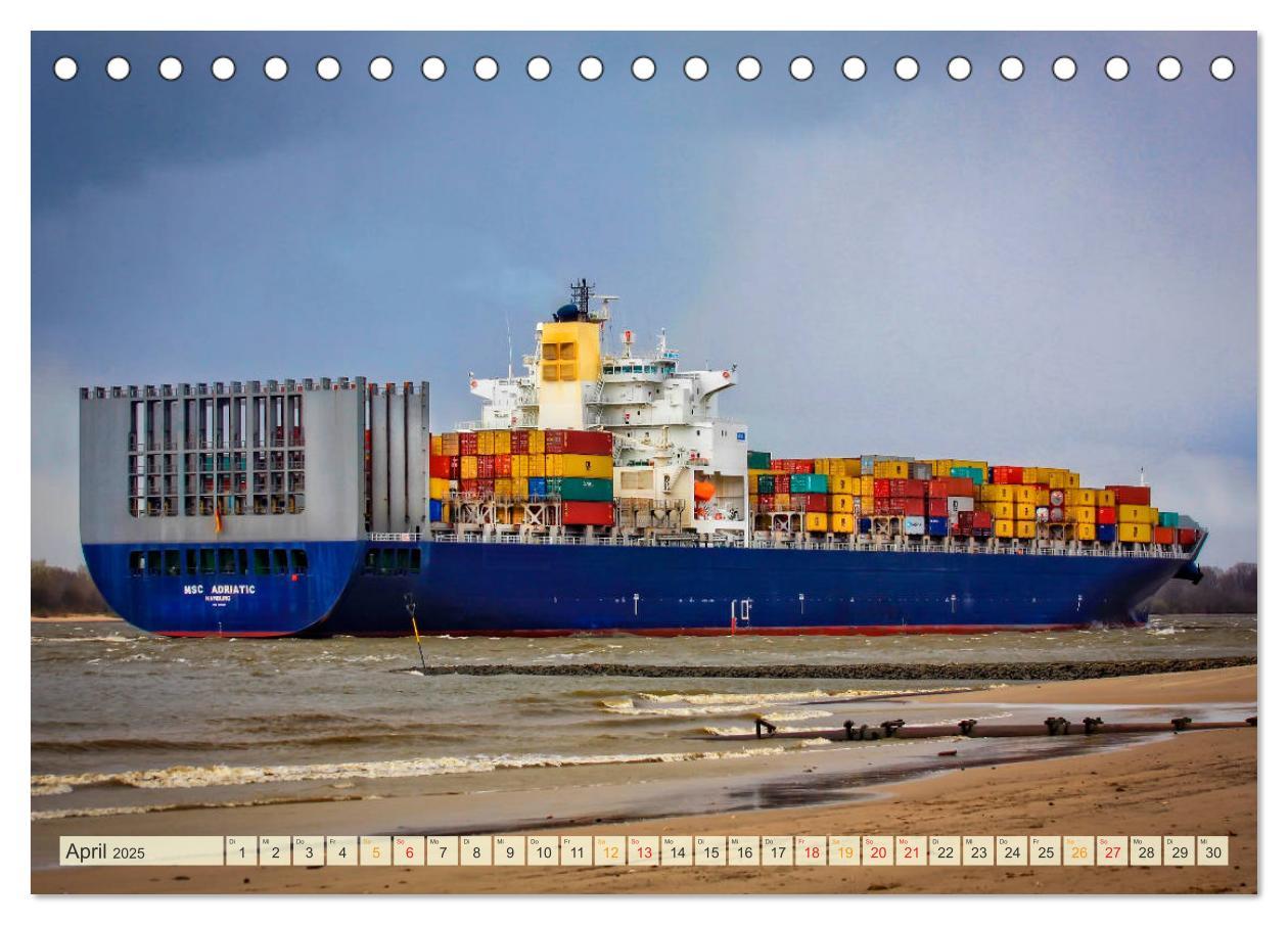 Bild: 9783435382132 | Containerschiffe auf der Elbe (Tischkalender 2025 DIN A5 quer),...