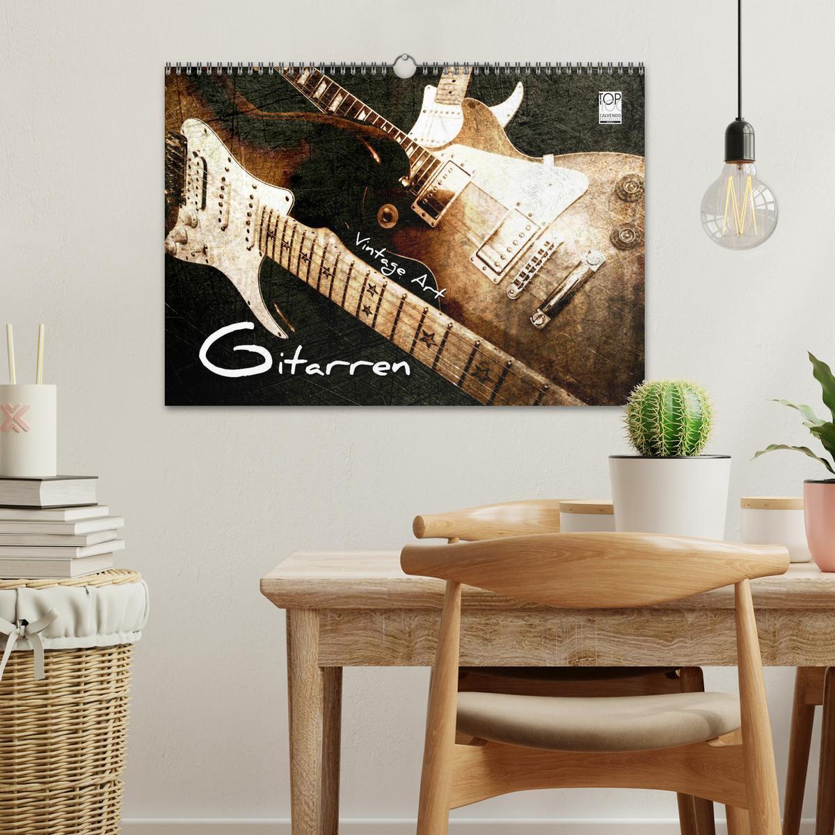 Bild: 9783435728282 | GITARREN Vintage Art (Wandkalender 2025 DIN A3 quer), CALVENDO...