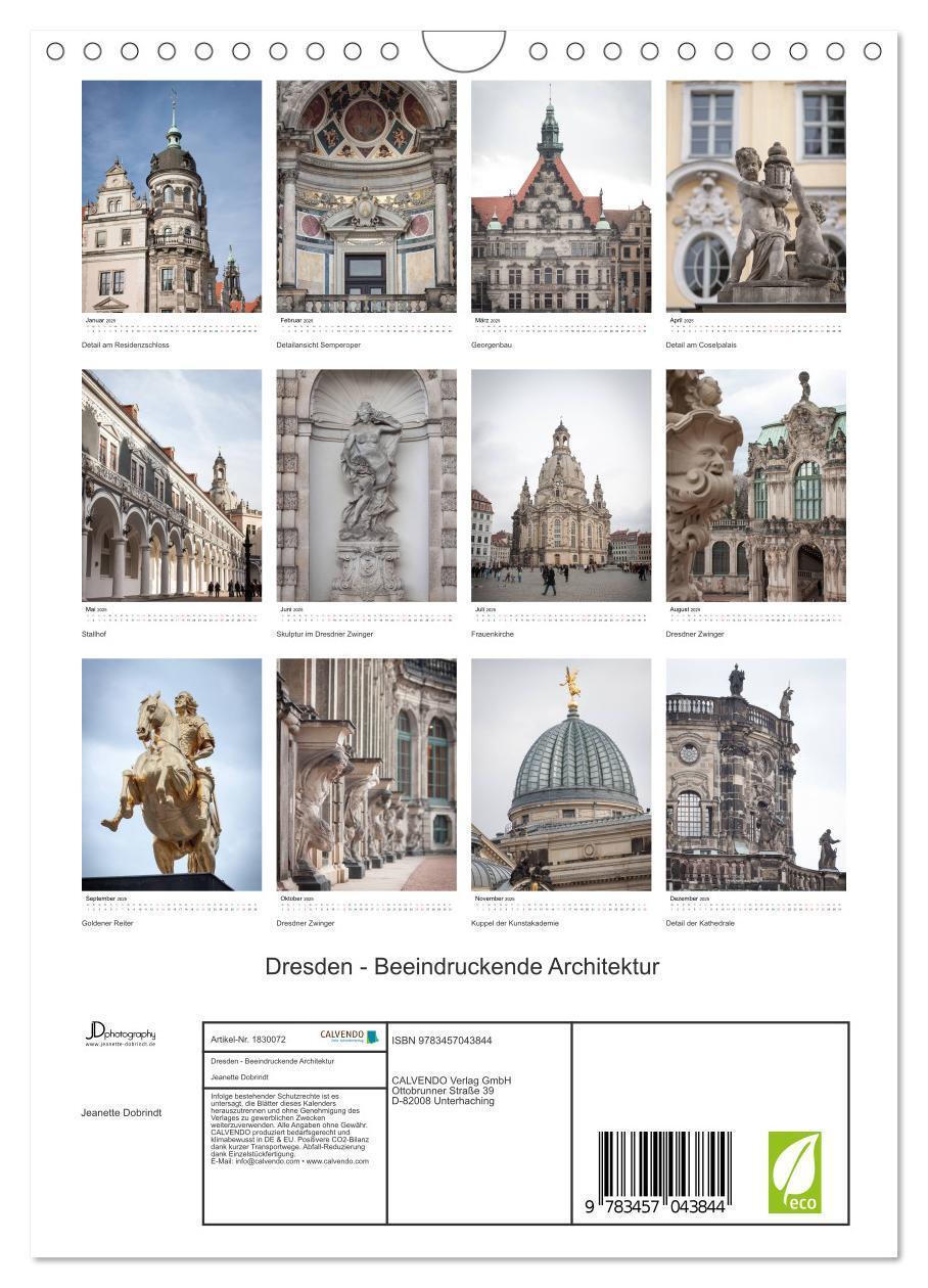 Bild: 9783457043844 | Dresden - Beeindruckende Architektur (Wandkalender 2025 DIN A4...