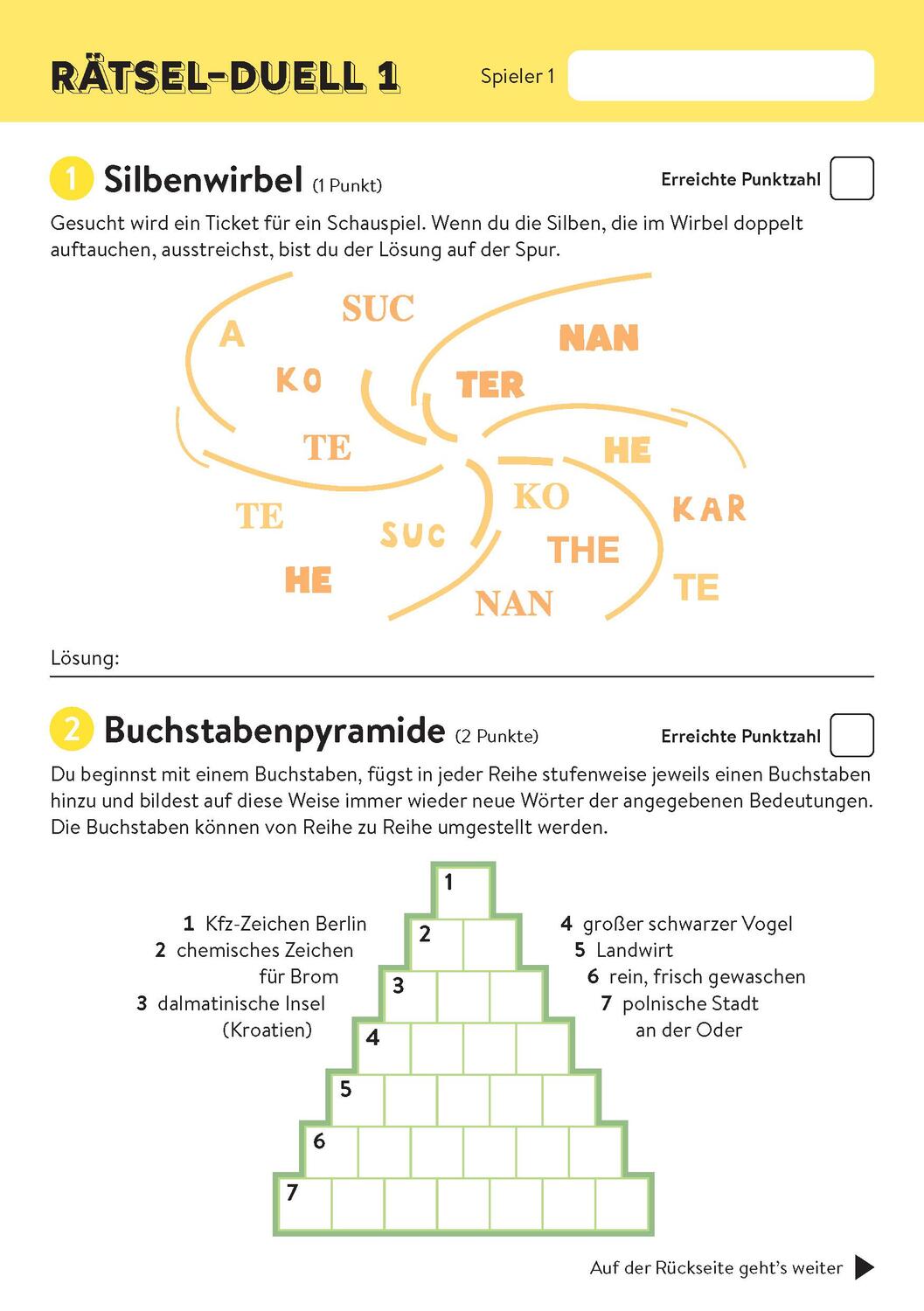 Bild: 9783987640575 | Battle-Block Rätsel-Duell Spieleblock mit 25 Duellen für je 2 Spieler