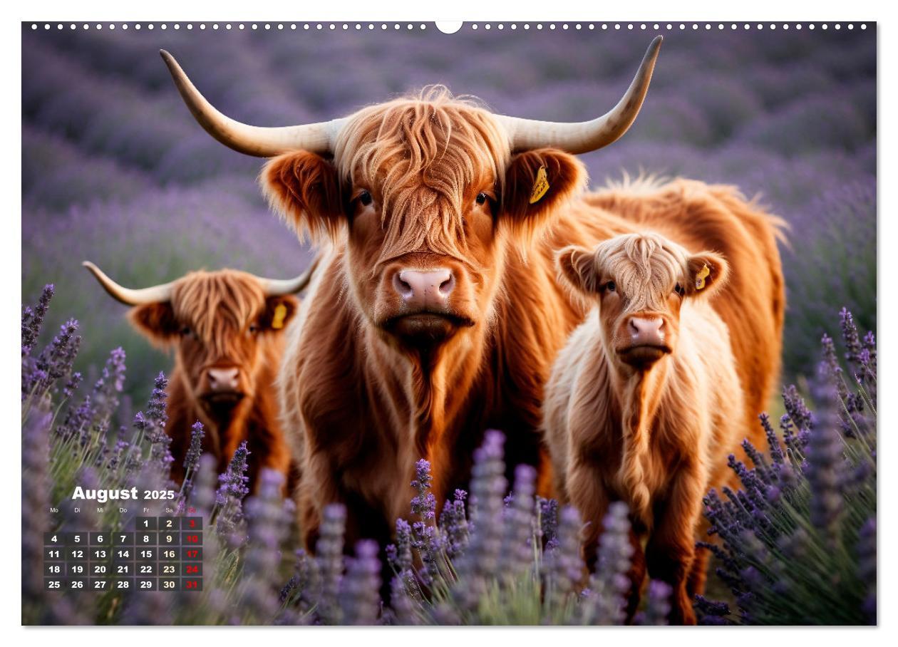 Bild: 9783383840784 | Highland Kühe (Wandkalender 2025 DIN A2 quer), CALVENDO Monatskalender