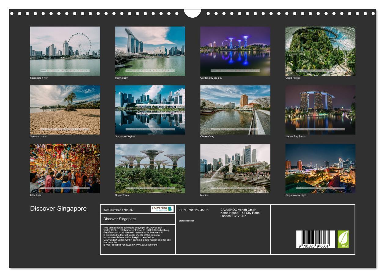 Bild: 9781325945061 | Discover Singapore (Wall Calendar 2025 DIN A3 landscape), CALVENDO...