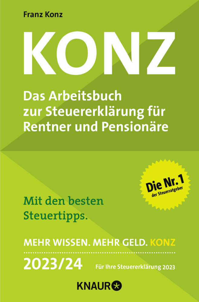 Cover: 9783426791790 | Konz, Das Arbeitsbuch zur Steuererklärung für Rentner und...