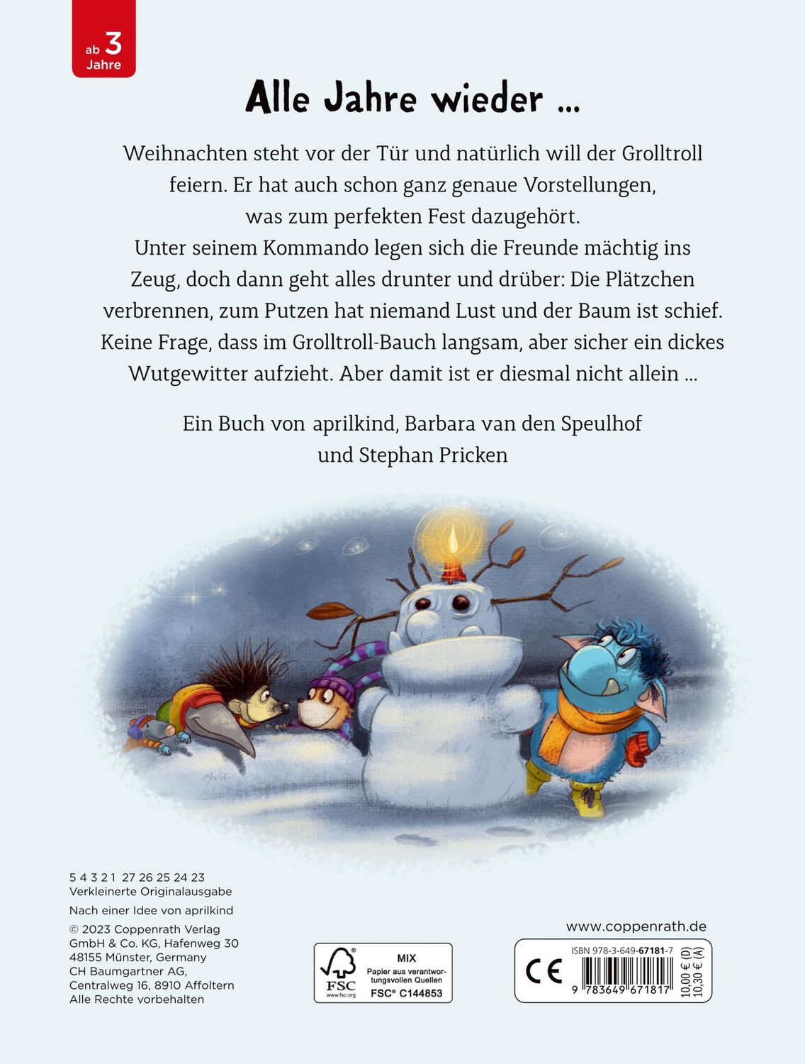 Rückseite: 9783649671817 | Der Grolltroll - Schöne Bescherung! (Pappbilderbuch) | by aprilkind