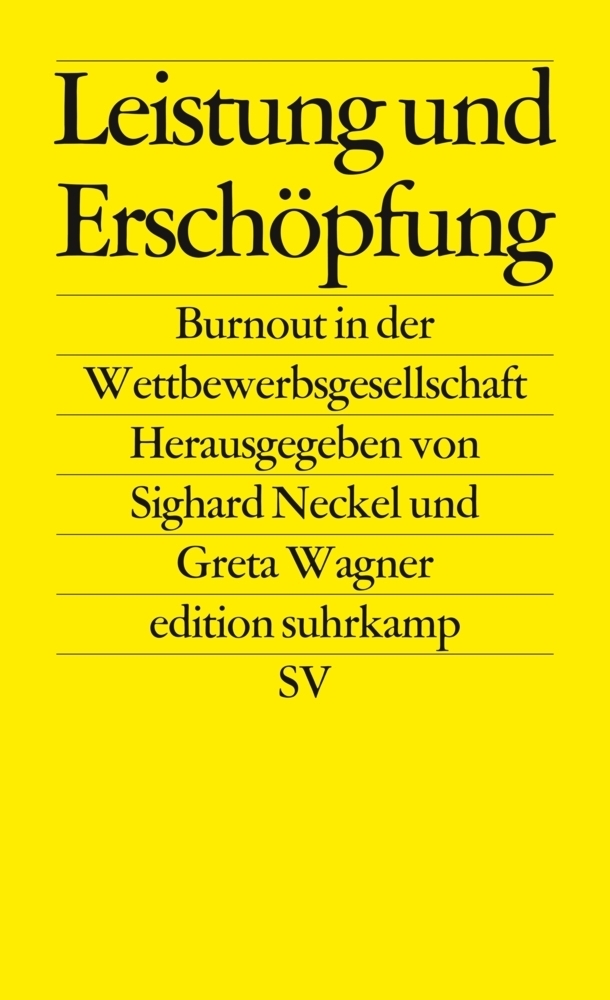 Cover: 9783518126660 | Leistung und Erschöpfung | Burnout in der Wettbewerbsgesellschaft