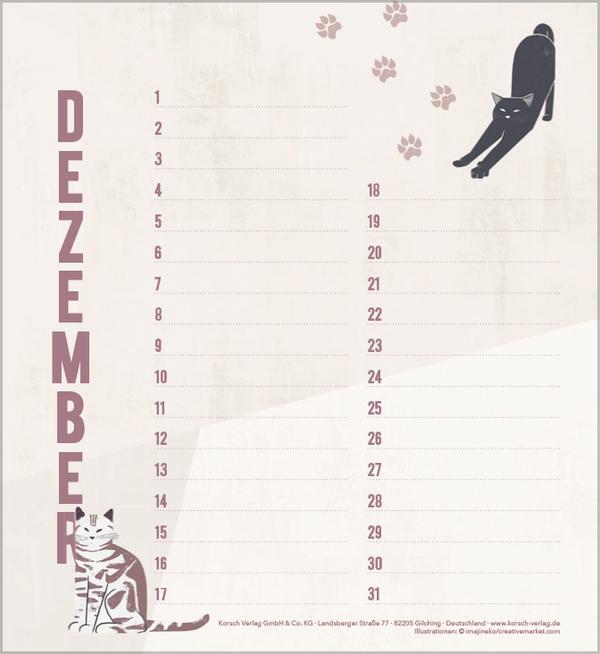 Bild: 9783731880509 | Geburtstagskalender Cats | Verlag Korsch | Kalender | 13 S. | Deutsch