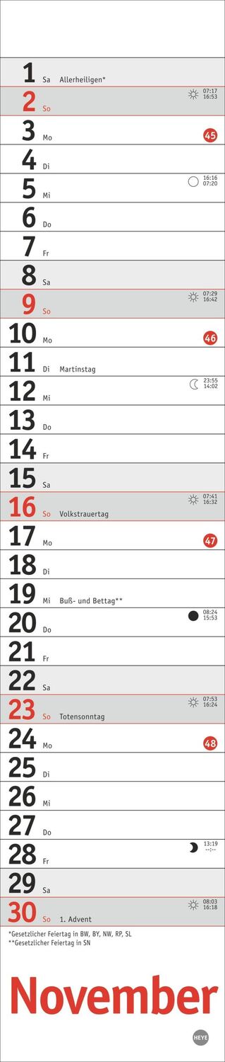 Bild: 9783756406364 | Langplaner mini, rot 2025 | Heye | Kalender | Bürokalender Heye | 2025