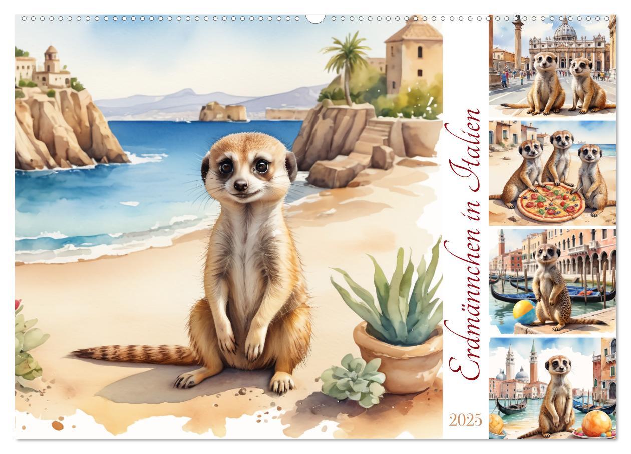 Cover: 9783383807664 | Erdmännchen in Italien (Wandkalender 2025 DIN A2 quer), CALVENDO...