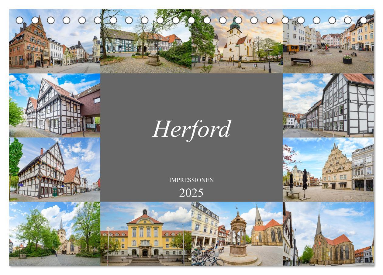 Cover: 9783435048663 | Herford Impressionen (Tischkalender 2025 DIN A5 quer), CALVENDO...