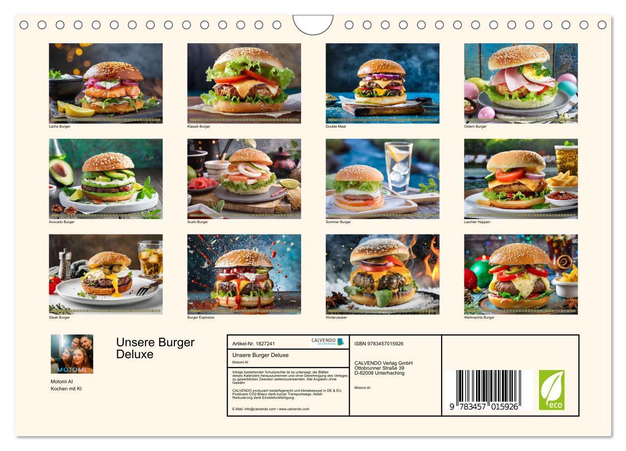 Bild: 9783457015926 | Unsere Burger Deluxe (Wandkalender 2025 DIN A4 quer), CALVENDO...