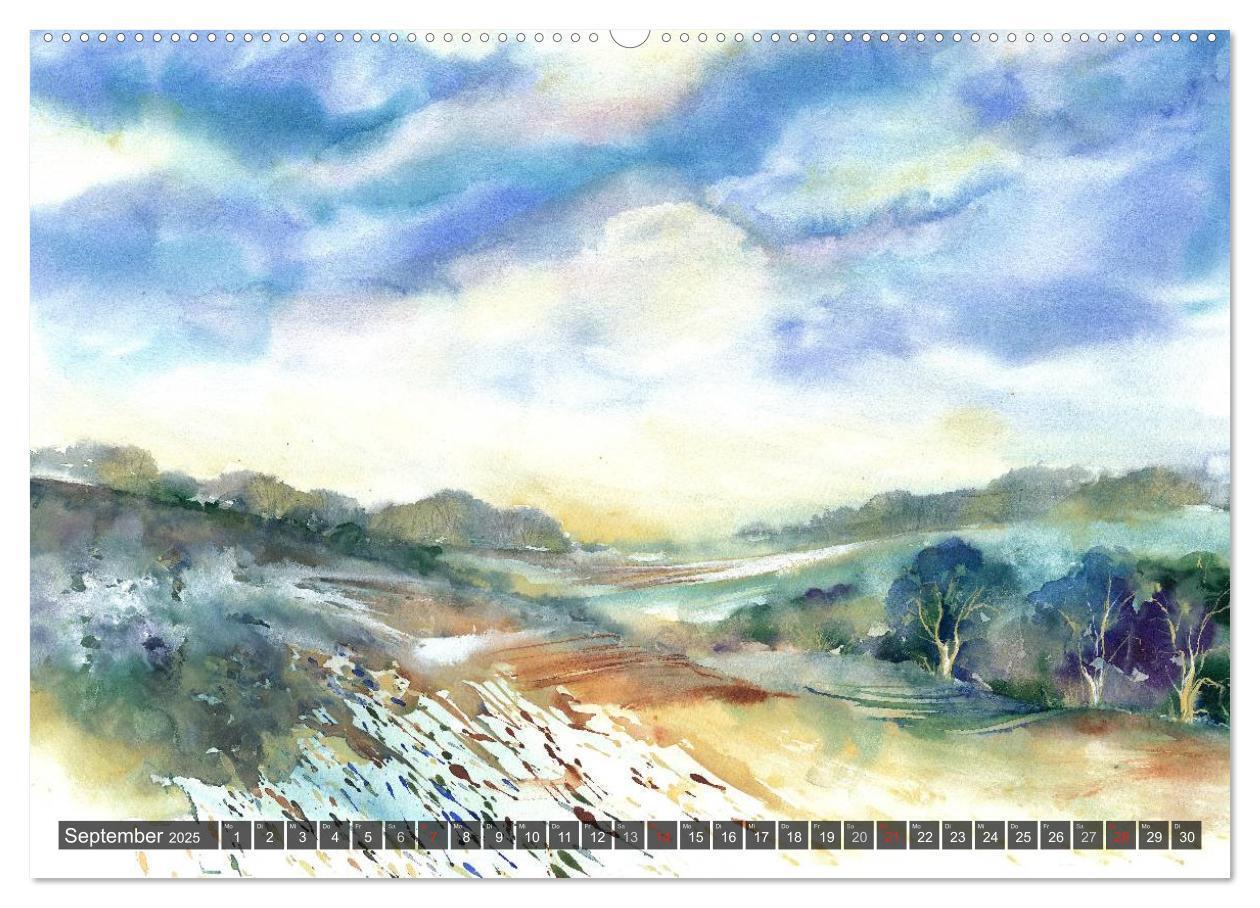 Bild: 9783435481552 | Landschaft in Aquarell (Wandkalender 2025 DIN A2 quer), CALVENDO...