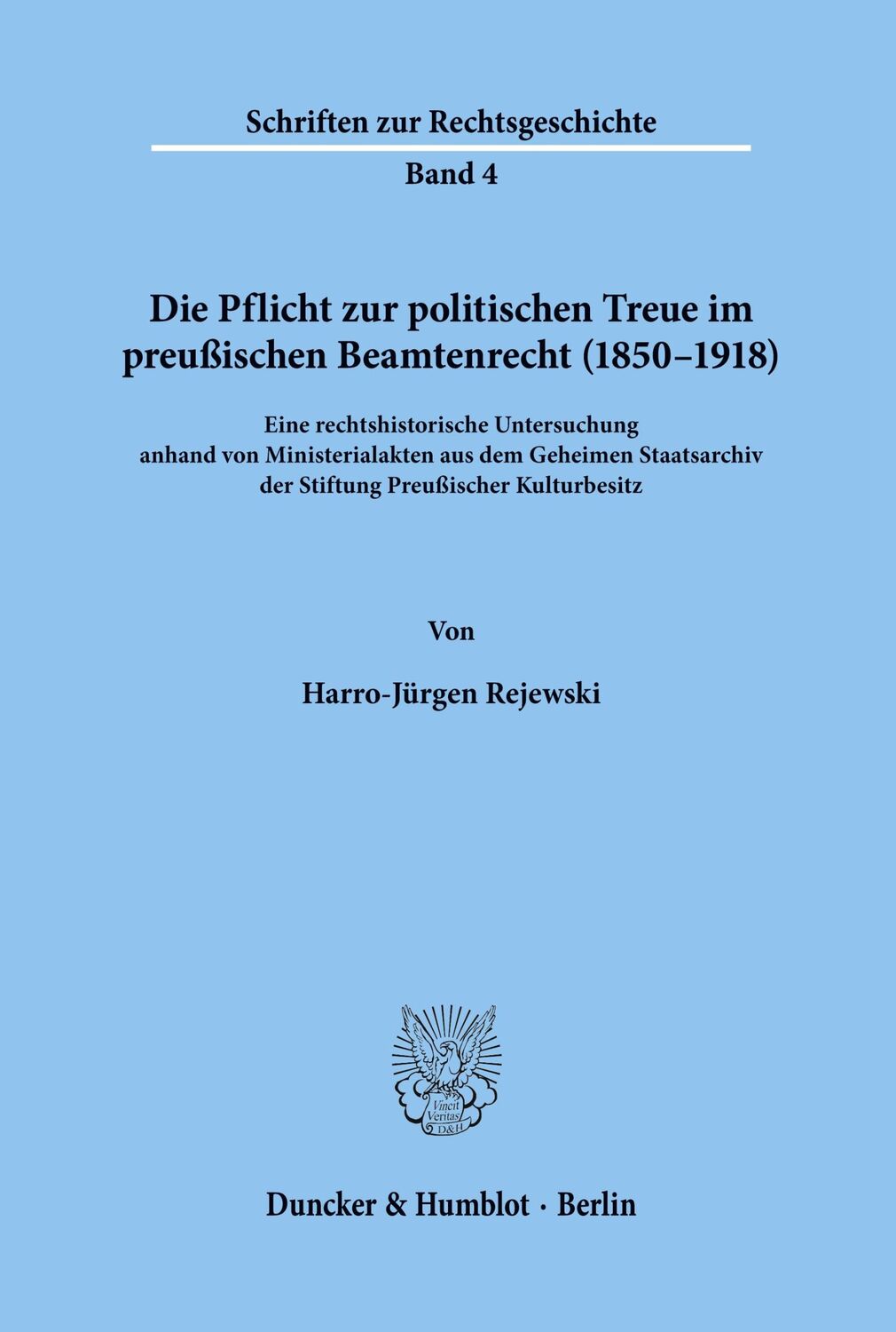 Cover: 9783428029136 | Die Pflicht zur politischen Treue im preußischen Beamtenrecht...