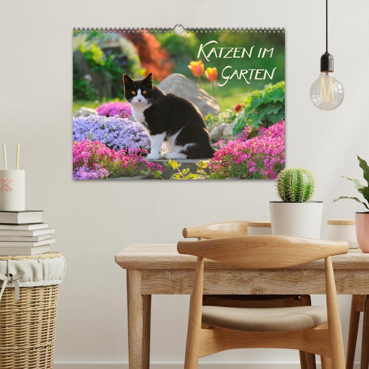 Bild: 9783435823284 | Katzen im Garten (Wandkalender 2025 DIN A3 quer), CALVENDO...