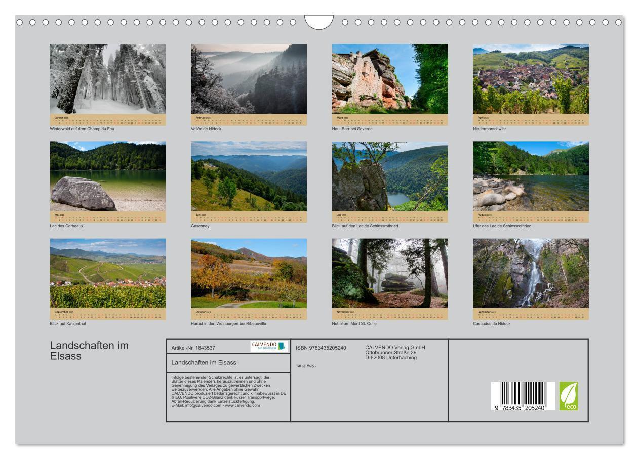 Bild: 9783435205240 | Landschaften im Elsass (Wandkalender 2025 DIN A3 quer), CALVENDO...