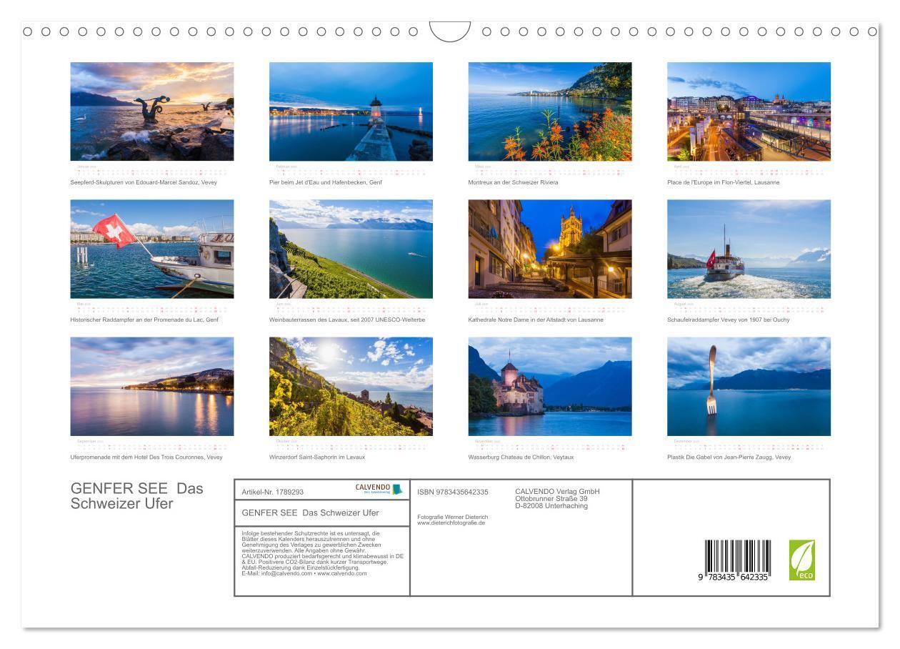 Bild: 9783435642335 | GENFER SEE Das Schweizer Ufer (Wandkalender 2025 DIN A3 quer),...