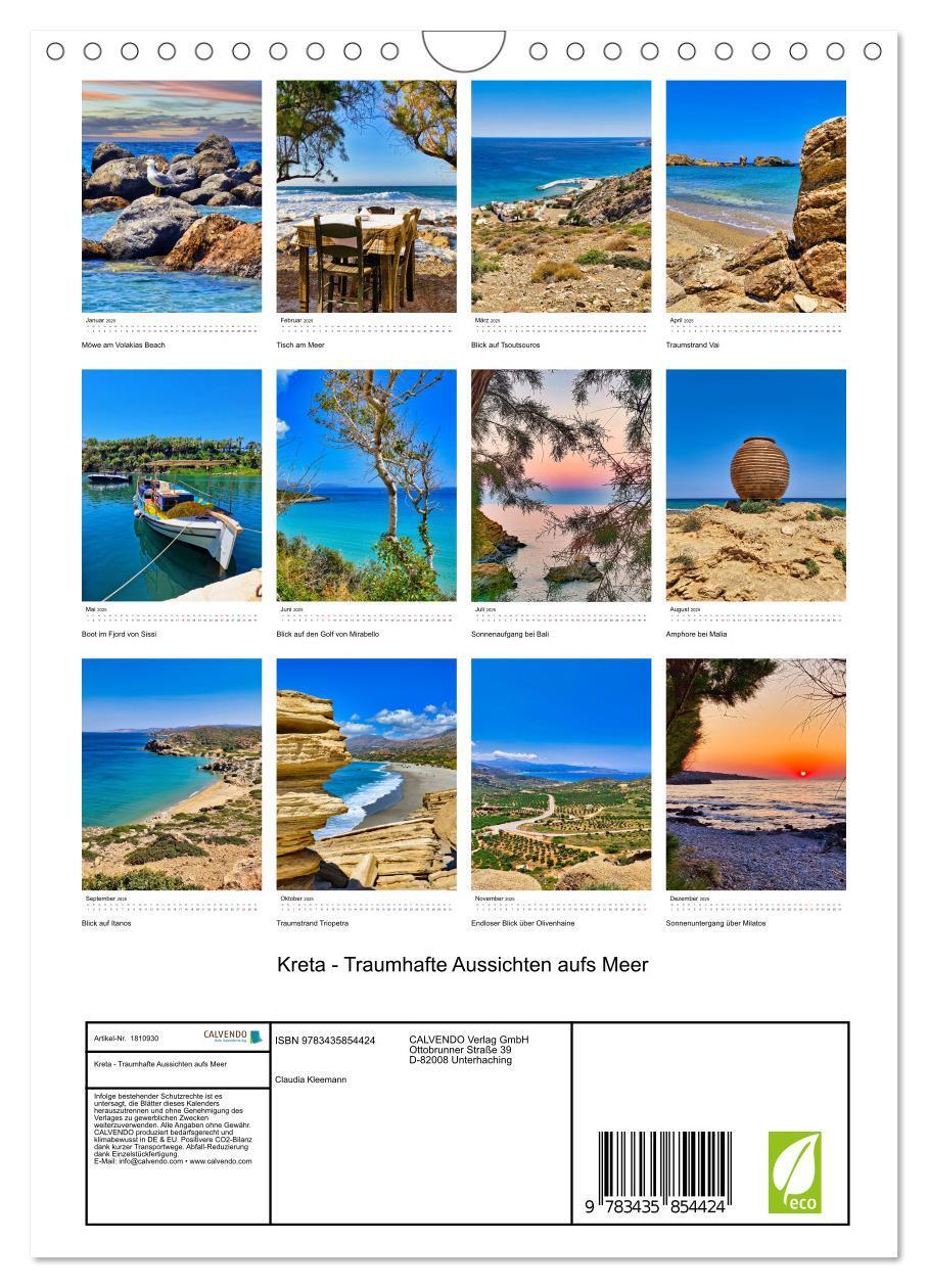 Bild: 9783435854424 | Kreta - Traumhafte Aussichten aufs Meer (Wandkalender 2025 DIN A4...