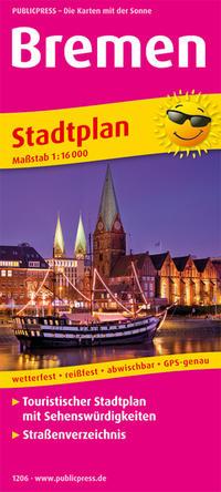 Cover: 9783961322060 | Bremen. Stadtplan 1:16 000 | (Land-)Karte | Stadtplan (PUBLICPRESS)