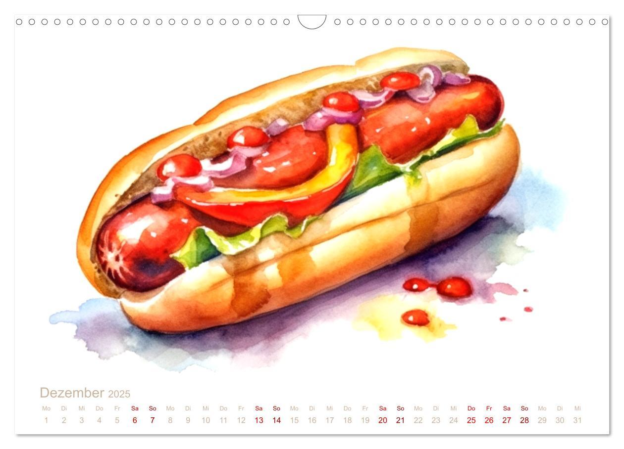 Bild: 9783435016525 | FAST FOOD AQUARELLE (Wandkalender 2025 DIN A3 quer), CALVENDO...