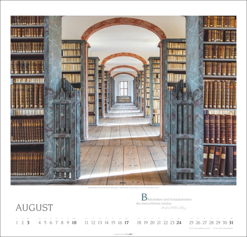 Bild: 9783839901021 | Welt der Bibliotheken Kalender 2025 | Reinhard Görner | Kalender