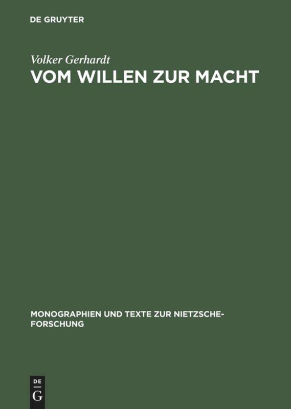 Cover: 9783110128017 | Vom Willen zur Macht | Volker Gerhardt | Buch | XIV | Deutsch | 1996