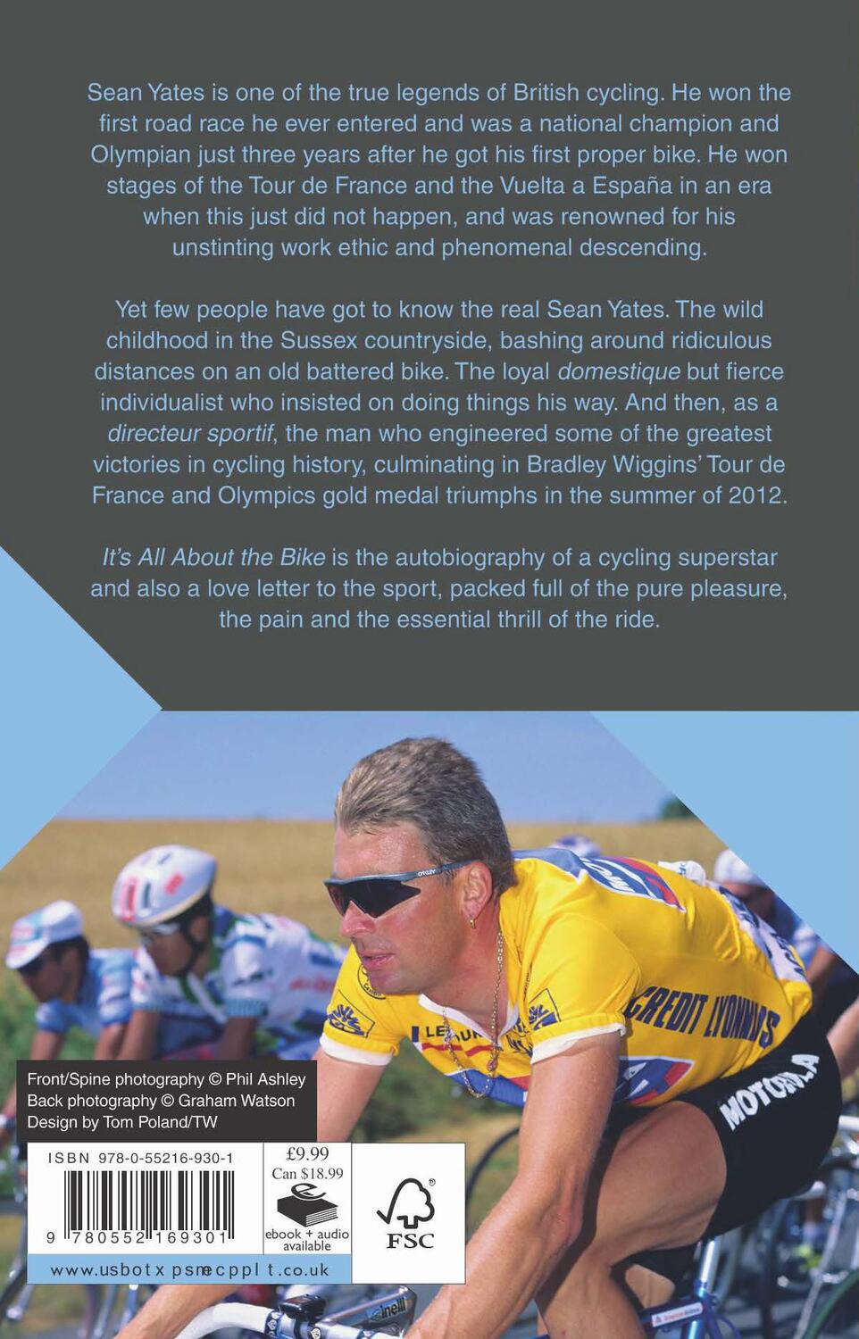 Rückseite: 9780552169301 | Sean Yates: It's All About the Bike | My Autobiography | Sean Yates