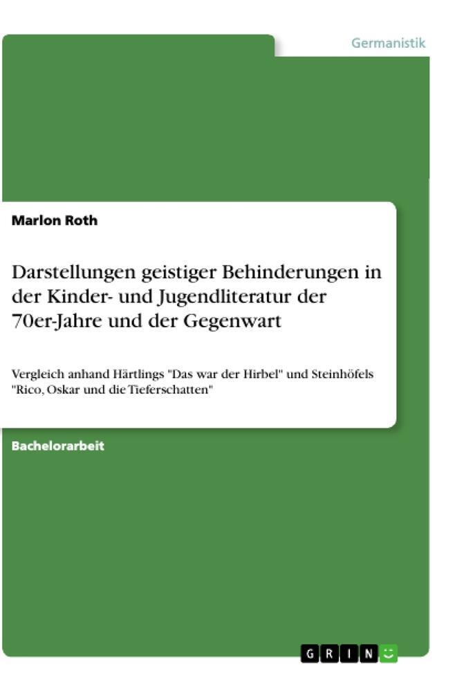 Cover: 9783346314314 | Darstellungen geistiger Behinderungen in der Kinder- und...