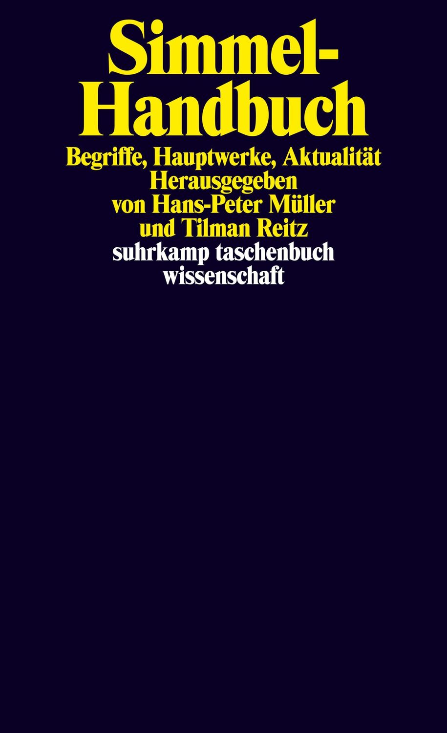 Cover: 9783518298510 | Simmel-Handbuch | Begriffe, Hauptwerke, Aktualität | Müller (u. a.)