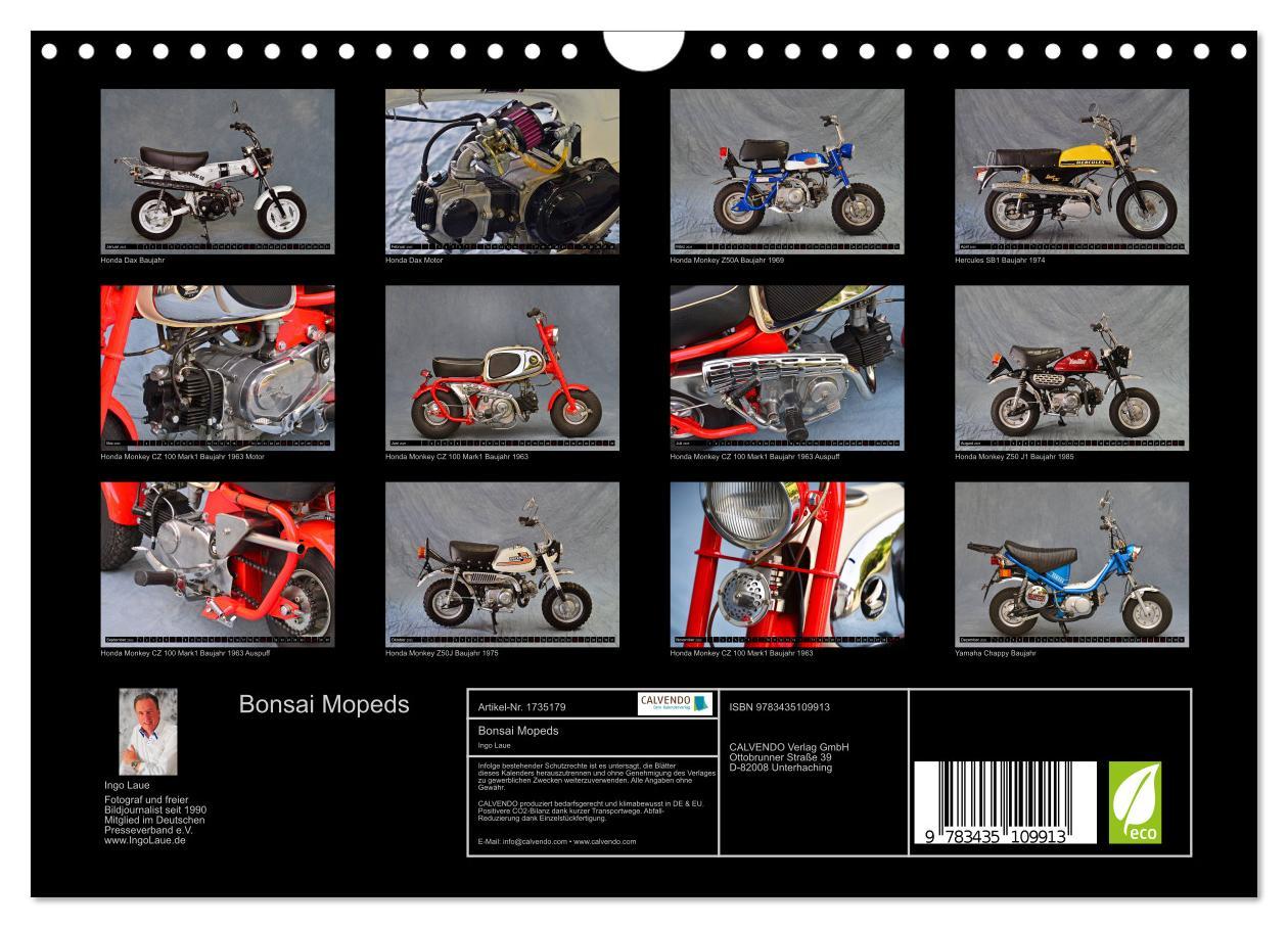 Bild: 9783435109913 | Bonsai Mopeds (Wandkalender 2025 DIN A4 quer), CALVENDO Monatskalender