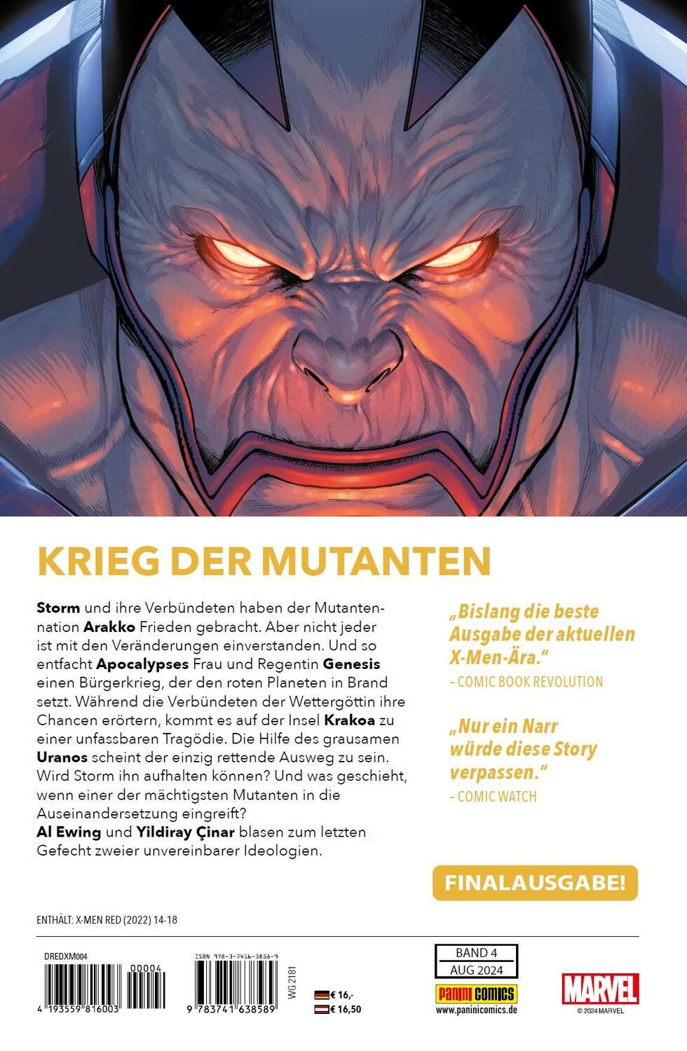 Rückseite: 9783741638589 | X-Men: Red | Bd. 4: Mars-Chroniken | Al Ewing | Taschenbuch | 132 S.