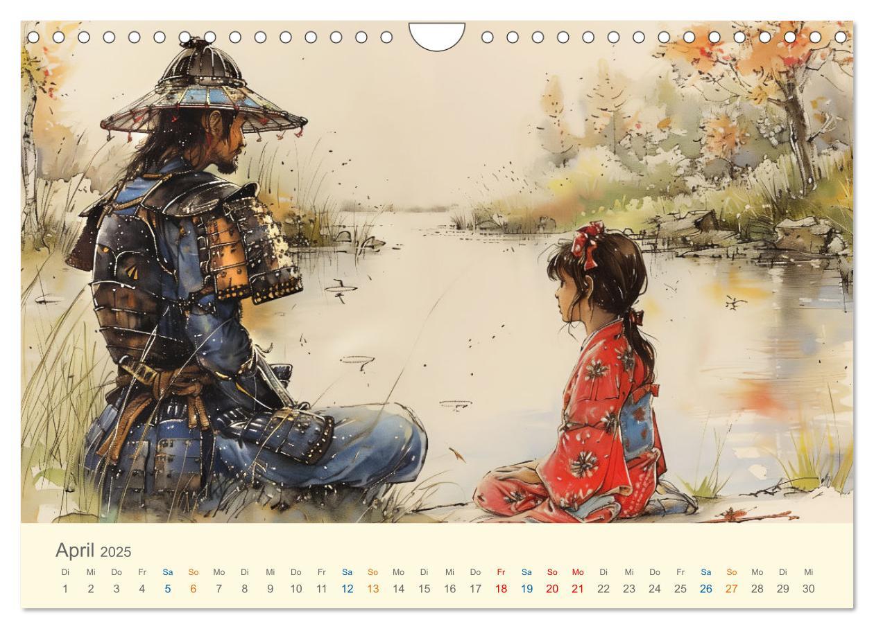 Bild: 9783457129890 | Samurai - whimsical inked style (Wandkalender 2025 DIN A4 quer),...