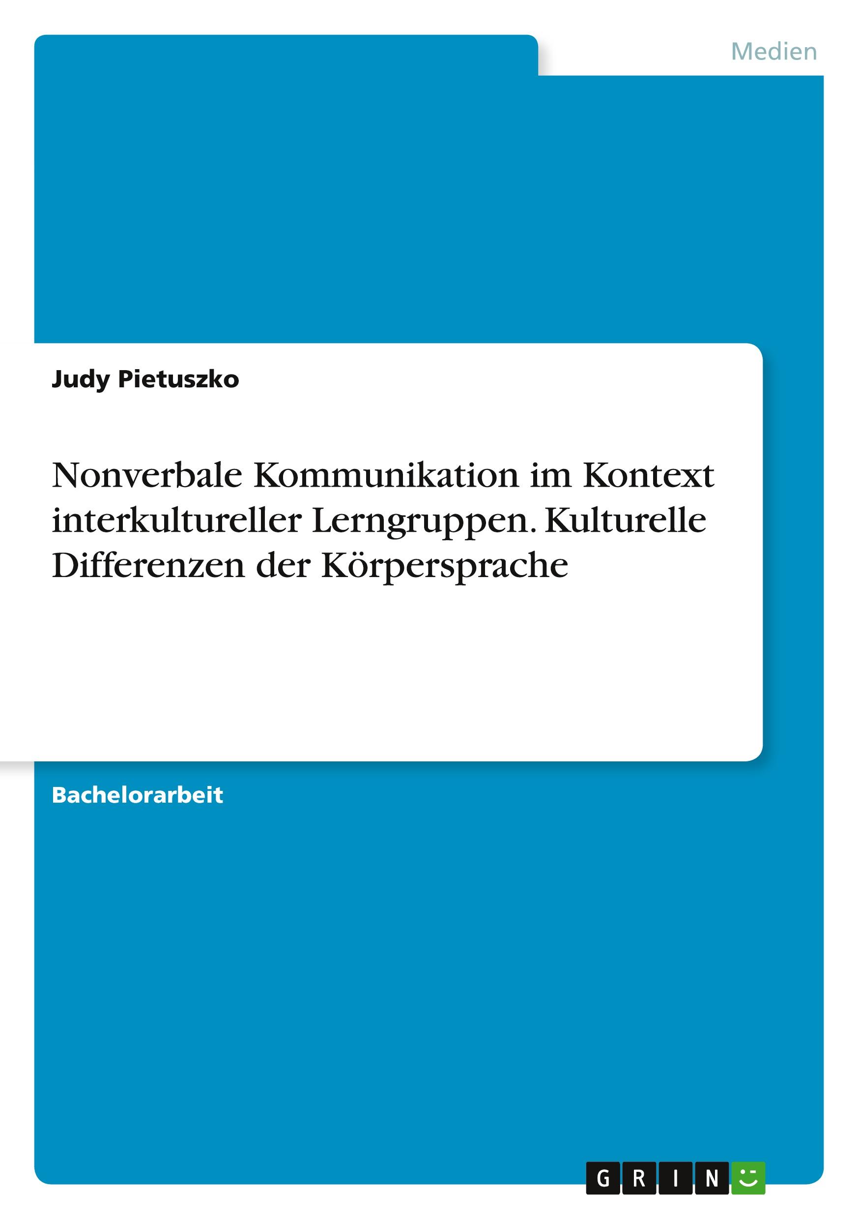 Cover: 9783346225436 | Nonverbale Kommunikation im Kontext interkultureller Lerngruppen....