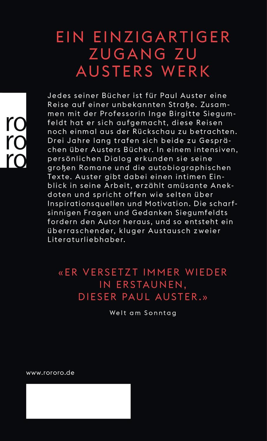 Rückseite: 9783499272615 | Ein Leben in Worten | Ein Gespräch mit Inge Birgitte Siegumfeldt