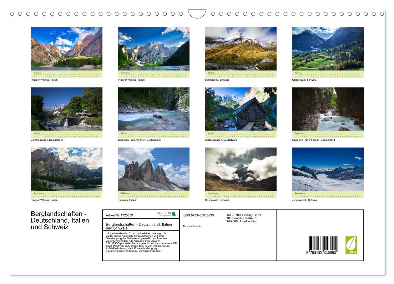 Bild: 9783435018895 | Berglandschaften - Deutschland, Italien und Schweiz (Wandkalender...