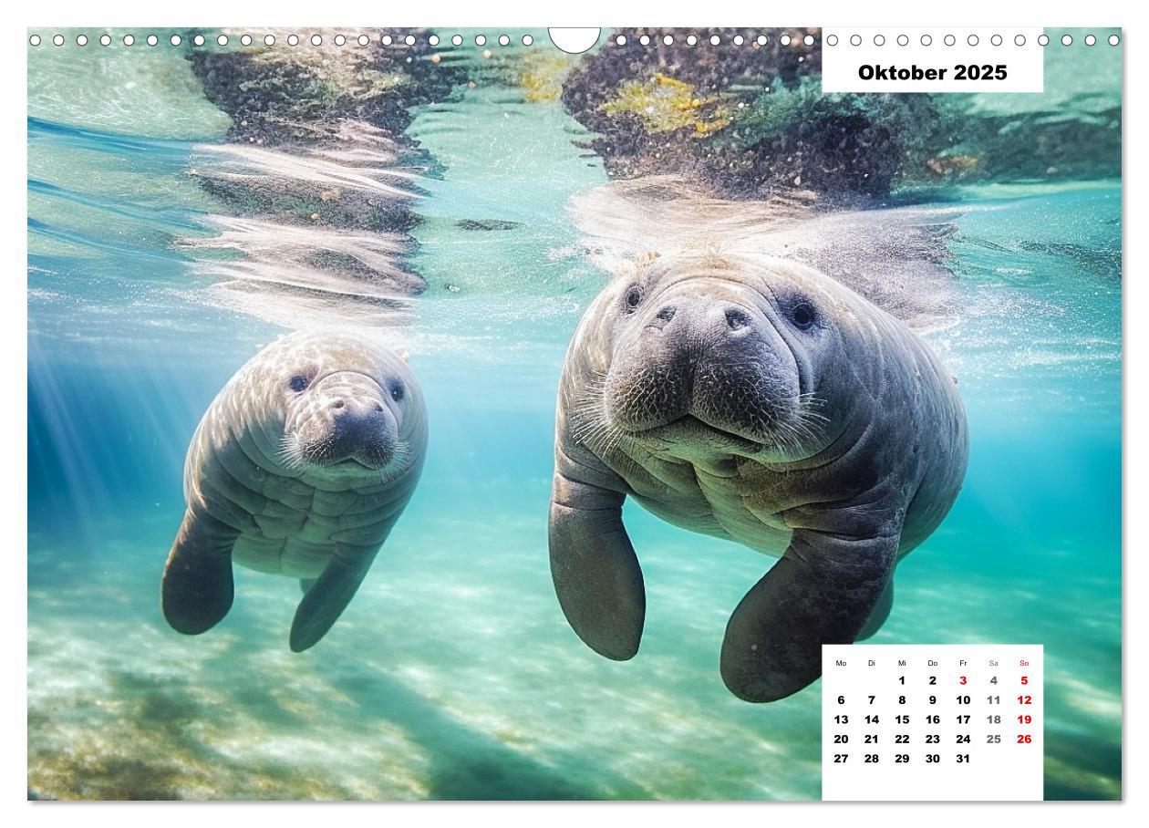 Bild: 9783383893056 | Manatees. Faszinierende Rundschwanzseekühe (Wandkalender 2025 DIN...