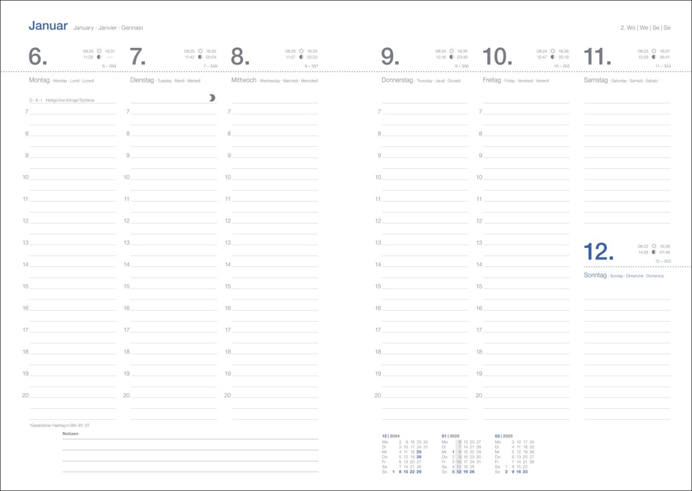 Bild: 9783756407590 | Wochen-Cheftimer A5, Alu silber 2025 | Kalender | Spiralbindung | 2025