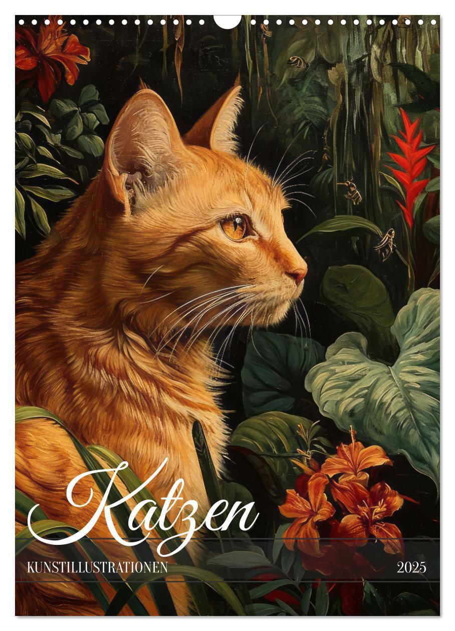 Cover: 9783383783951 | Katzen Kunstillustrationen (Wandkalender 2025 DIN A3 hoch),...