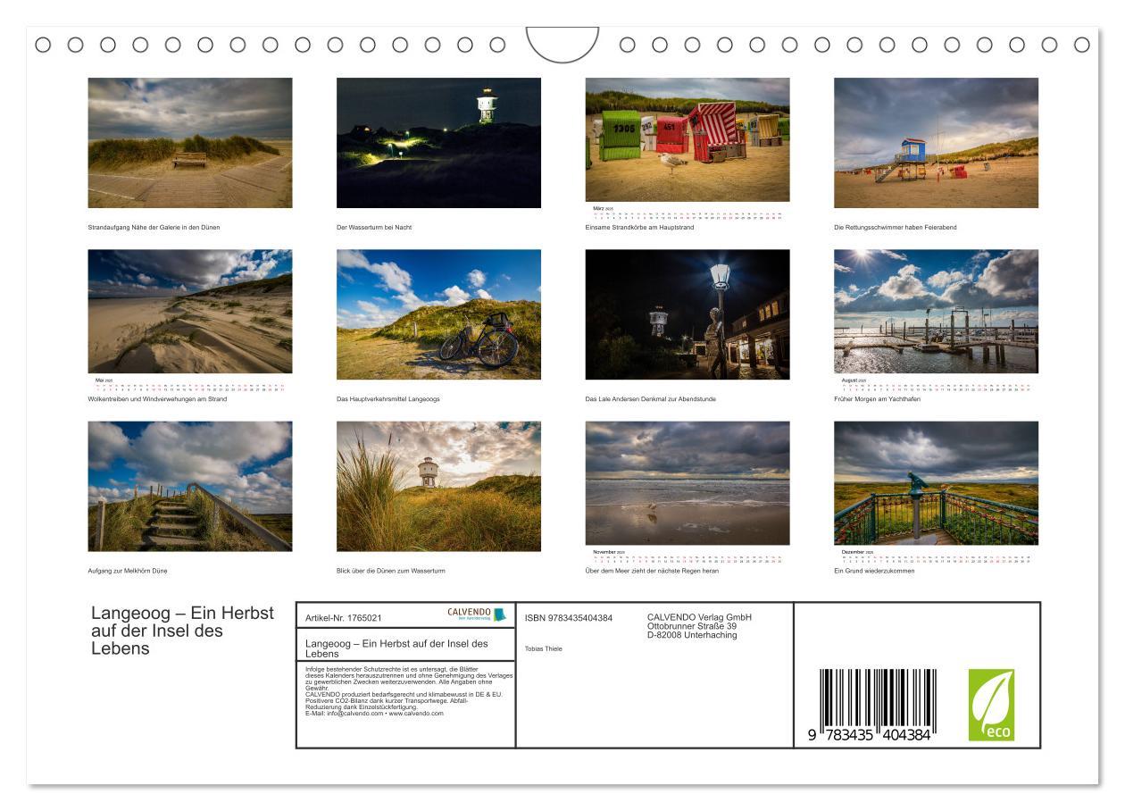 Bild: 9783435404384 | Langeoog ¿ Ein Herbst auf der Insel des Lebens (Wandkalender 2025...