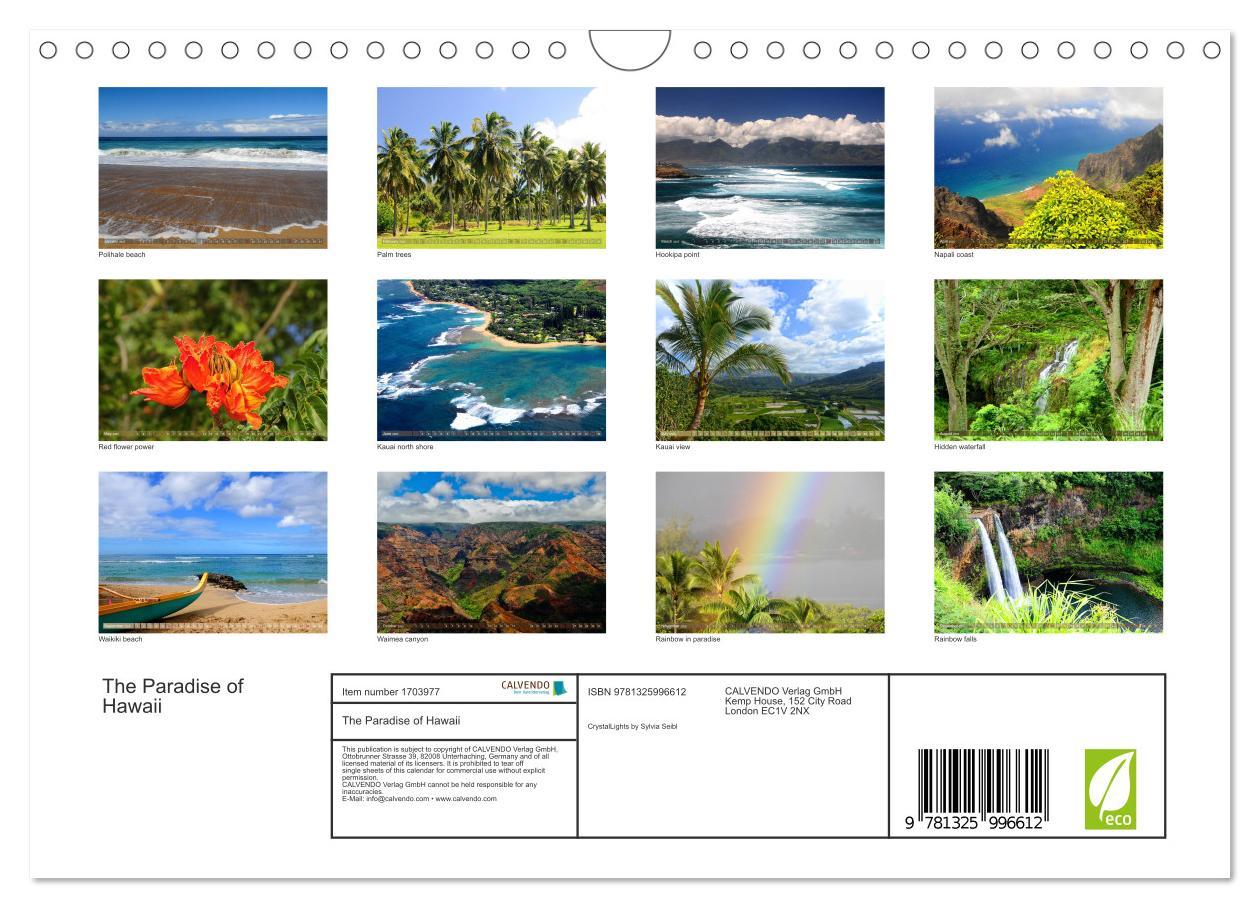 Bild: 9781325996612 | The Paradise of Hawaii (Wall Calendar 2025 DIN A4 landscape),...