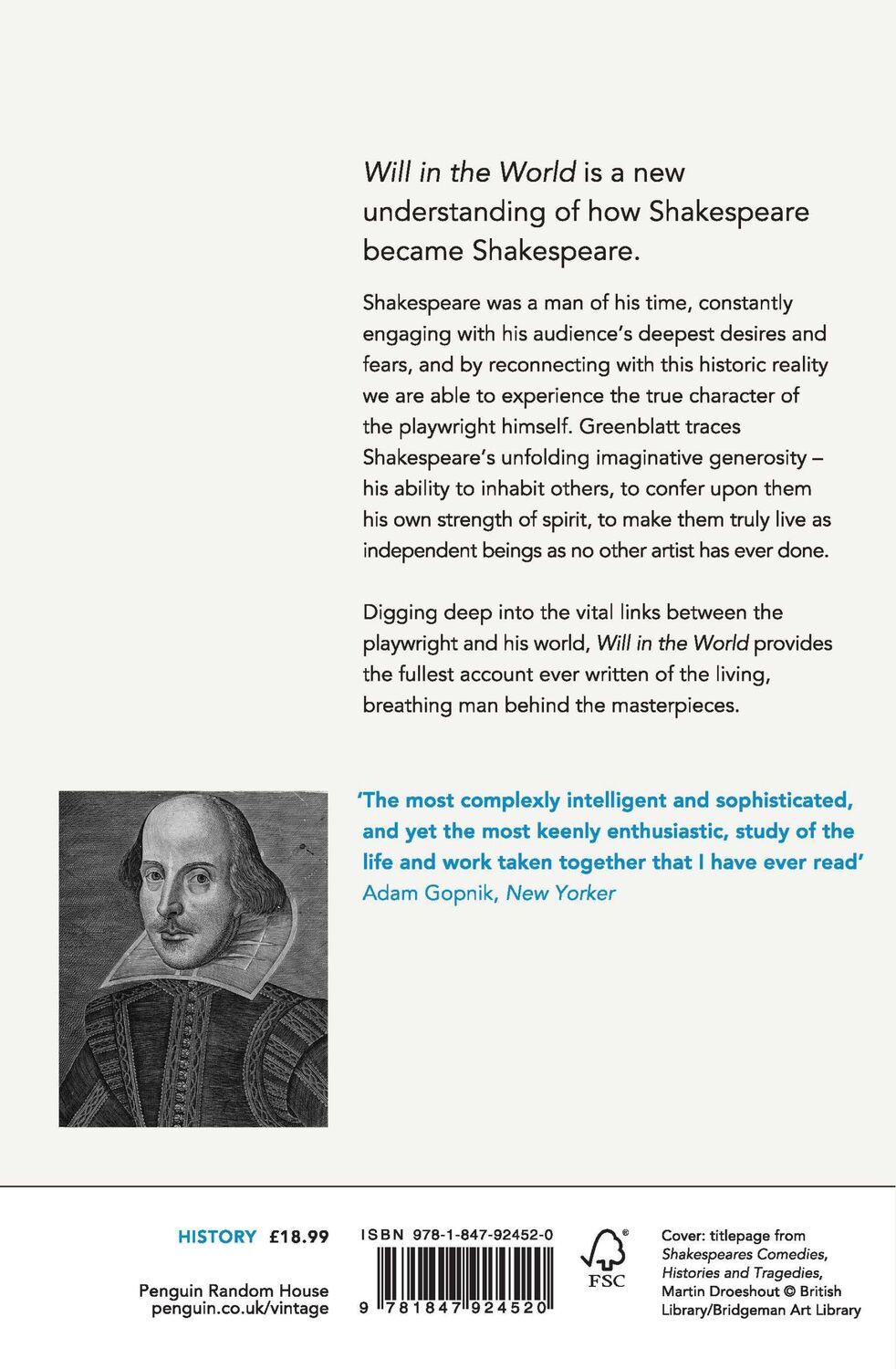 Rückseite: 9781847924520 | Will In The World | How Shakespeare Became Shakespeare | Greenblatt