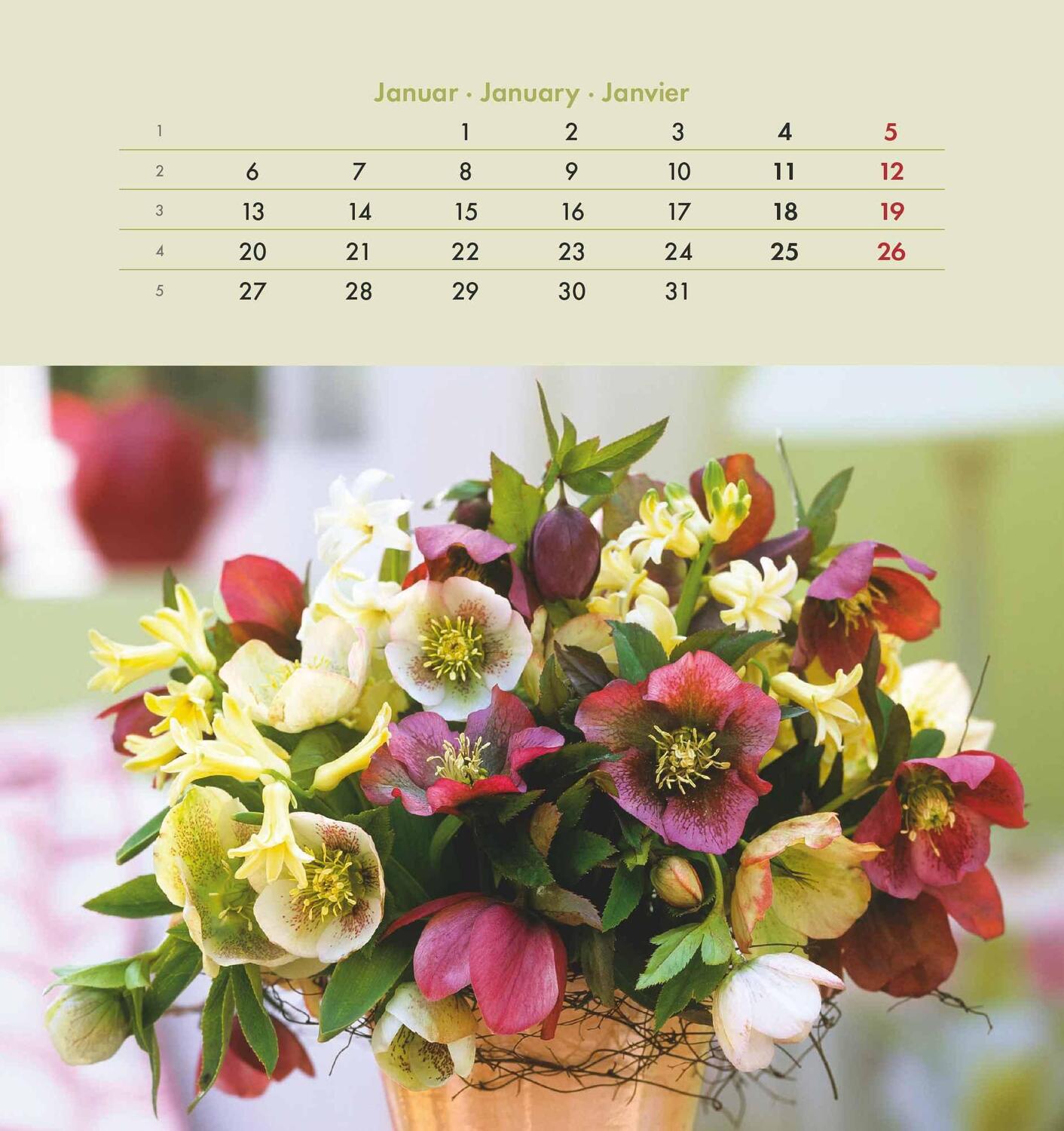 Bild: 4251732342289 | Blumengrüße 2025 - Postkartenkalender 16x17 cm - Blumen - zum...