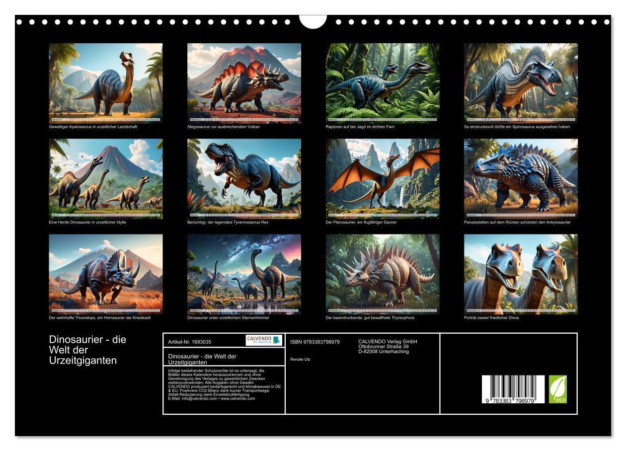 Bild: 9783383798979 | Dinosaurier - die Welt der Urzeitgiganten (Wandkalender 2025 DIN A3...